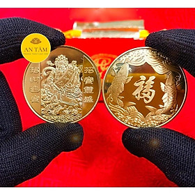 Hình ảnh Đồng xu Thần Tài Vàng Hong Kong Quà Tặng Phong Thủy - Nhâm Dần
