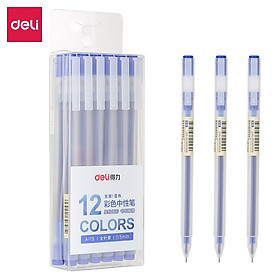 Hộp 12 cây bút nước - bút gel 0.5mm nhiều màu Deli - A119