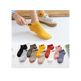 Combo 10 đôi tất nữ cổ ngắn hình gấu cao cấp