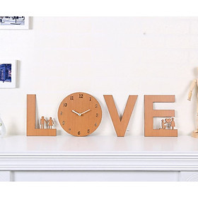 Mua Đồng hồ treo tường Cao Cấp Dành Cho Gia Đình  Văn Phòng hình LOVE bằng Gỗ