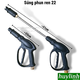 Mua Súng phun xịt cao áp dùng cho máy rửa xe Ren 22 - Loại lõi kim loại