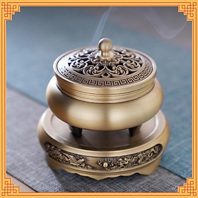 Mua Bộ Lư xông trầm bằng đồng vàng(cả đế)