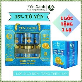 Nước tổ yến đường ăn kiêng - YẾN XANH (15% tổ yến) - Lốc 6 lọ x 70ml, tốt cho người bị tiểu đường, người cần ăn kiêng