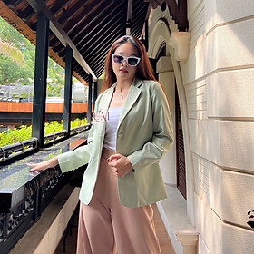 Áo Blazer nữ, vest nữ thân dài, tay dài, form áo kiểu Hàn, vải mềm mại, nút bọc vải tỉ mỉ kì công, đủ size - Virgo B06