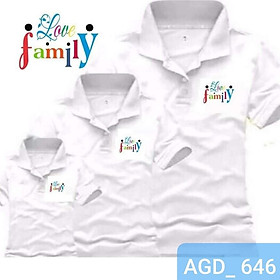 Áo cổ trụ mẫu Love Family _ AGD 647
