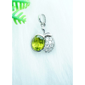 Mặt dây chuyền đá Peridot xanh lá tự nhiên 2.5cm