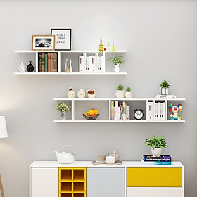 Combo Bộ 2 Kệ Gỗ Trang Trí Treo Tường Nhiều Ngăn Cách Điệu SIB DECOR