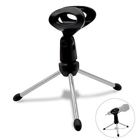 Black Adjustable Desktop Studio Metal Microphone Mic Tripod Stand Holder