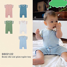 Bộ body đùi cộc tay cài giữa cho bé trai và bé gái từ 0 đến 9 tháng BB021.02