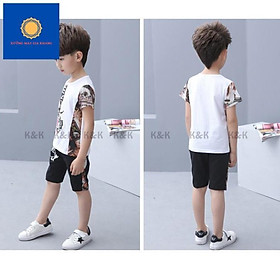 Đồ bộ quần áo thun bé trai in cọp, may phối in 3D, chất cotton thoải mái mát mẻ - Quần áo trẻ em - GiaKhang