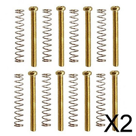 2xHumbucker Double Coil Pickup Frame Screws Springs for Electric Guitar Gold