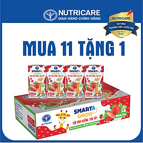 [Mua 11 lốc tặng 1] Sữa nước Nutricare Smarta Grow vị dâu (110ml)