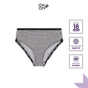 Hình ảnh Quần lót nữ kẻ caro dáng brief classic lưng cao chất liệu Microfiber siêu mỏng, mảnh, nhẹ ONOFF - 16UQ23A005