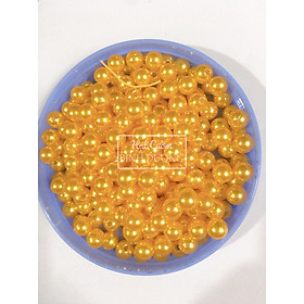Hạt bẹt( hạt cườm)ngọc trai nhựa, hạt làm vòng nhựa 6mm gói 100gr