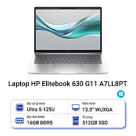 Mua Laptop HP EliteBook 630 G11 A7LL8PT (Ultra 5 125U/ 16GB/ 512GB SSD/ 13.3 inch WUXGA/ Win11/ Silver/ Vỏ nhôm) - HÀNG CHÍNH HÃNG