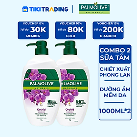 Bộ 2 Sữa tắm Palmolive mịn màng quyến rũ 95% chiết xuất từ phong lan 1 Lít/ chai