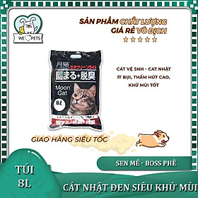 Cát vệ sinh mèo Nhật Đen cho mèo vón cục, khử mùi 8L - Cát mèo