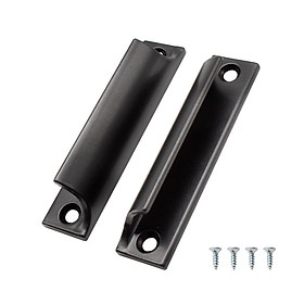 2 mảnh tay cầm cửa trượt, tay cầm bằng nhôm, tay cầm đồ nội thất nhà bếp màu đen, có sẵn cho cửa ban công, cửa trượt, ngăn kéo
