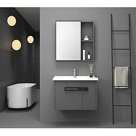 Mua Bộ tủ lavabo màu xanh viền vàng vật liệu nhôm thiết kế hiện đại