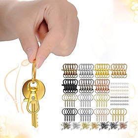 350Pcs Keychain Rings Key Ring Lobster Clasp Open Jump Rings with Chain for DIY Crafts Jewelry Making