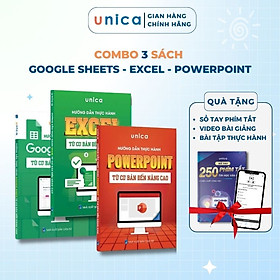 Combo 3 Sách Excel - Google Sheets - PowerPoint Unica Thành Thạo Tin Học Văn Phòng Kèm Video Bài Giảng