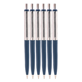 Vĩ 6 Bút Bi Bấm Baoke B29 - Mực Xanh