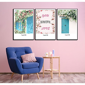 Bộ 3 tranh Canvas treo tường phòng khách