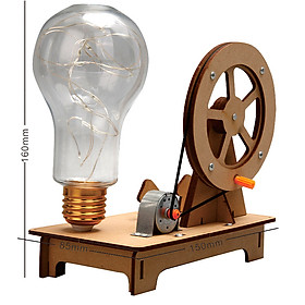 Đồ chơi STEM - Bộ lắp ráp máy phát điện quay tay bằng gỗ DIY - STEM Khoa Học, Giáo Dục, Trí Tuệ