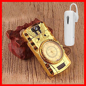 Mua Combo Hộp Quẹt Bật Lửa Gas Khò Kiêm Đồng Hồ Đèn Led Hình Đại Bàng In Nổi + Tặng Tai Nghe Bluetooth BT01 Kiểu Dáng Thể Thao