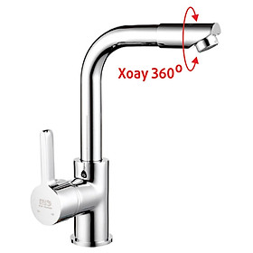 Mua Vòi rửa chén nóng lạnh Đồng mạ Chrome Eurolife EL-KM02 (Trắng bạc)