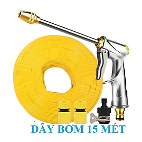 Mua Bộ dây vòi xịt nước rửa xe  tưới cây .tăng áp 3 lần loại 15m 206701-2 đầu đồng cút nối đen
