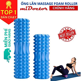 Hình ảnh Ống Lăn Foam Roller Massage - Con Lăn Yoga Matxa Giãn Cơ Ống Trụ Lăn Xốp Có Gai - Chĩnh Hãng miDoctor