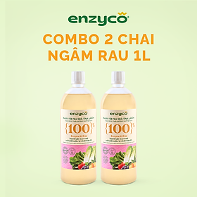 Combo 2 nước ngâm rửa rau củ quả, thực phẩm sinh học Enzyco 1L - 100% Enzyme Dứa
