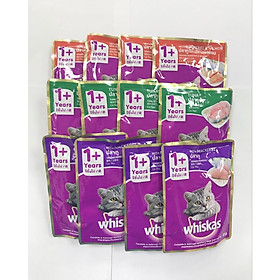 Combo 12 gói ba te whiskas cho mèo lớn trên 1 tuổi- giao ngẫu nhiên