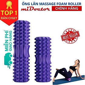 Hình ảnh Ống Lăn Foam Roller Massage - Con Lăn Yoga Matxa Giãn Cơ Ống Trụ Lăn Xốp Có Gai Hãng miDoctor