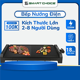 Bếp Nướng Điện SMARTCHOICE SCG-ND003 1800W 55cm Chống Dính Kháng Khuẩn, Nóng Nhanh, Khay Tháo Rời