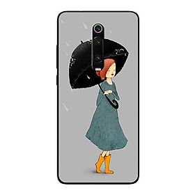 Ốp Lưng in cho Xiaomi Redmi K20 Pro Mẫu Cô Gái Che Ô - Hàng Chính Hãng