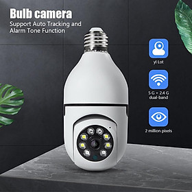 Camera Gia Đình Wifi Bóng Đèn Camera Giám Sát Ban Đêm Không Dây 2MP Full Video Bảo Vệ An Ninh Màn Hình