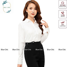 Áo sơ mi nữ Blue Chic công sở dáng suông vải mềm thoáng mát sơ mi dài tay nữ