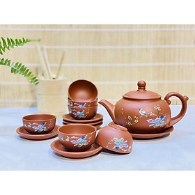 Mua Bộ ấm chén ấm trà Tử Sa Hoa Mai xuất xứ Bát Tràng 350ml
