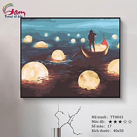 Mua Tranh sơn dầu số hóa tự tô màu trừu tượng Thuyền ánh sáng TT4043