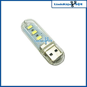 Thanh đèn LED mini v1 gồm 3 bóng cổng cắm USB thích hợp để bàn học làm việc