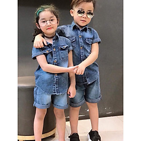 Bộ quần áo bò, bộ jean bé trai bé giá từ 8- 16kg siêu đẹp