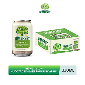 Nồng độ cồn 4.5% - Thùng 12 Lon Nước Táo Lên Men Somersby Apple 330ml