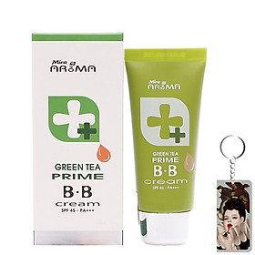 Kem nền đa năng trà xanh Mira Aroma Prime Green Tea B.B Cream Hàn Quốc 30ml tặng kèm móc khóa