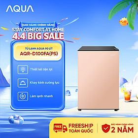 [SẢN PHẨM MỚI 2025] Tủ lạnh mini Aqua 90 lít AQR-D100FA(PS) - Màu hồng nhạt - Freeship toàn quốc - Có hỗ trợ đổi qua be - Hàng chính hãng