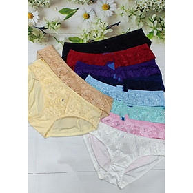 Combo 10 quần lót thun lạnh ren trước Nhiều màu hàng việt nam - XL