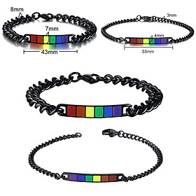 2Pcs Rainbow Lovers Bracelets Simple Jewelry for Graduation Christmas