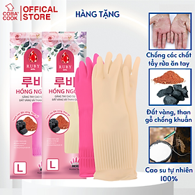 Mua  Hàng Tặng  Bộ 2 Đôi Găng Tay Cao Su Ruby Size L-39cm