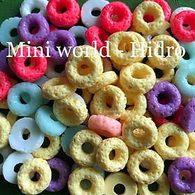 Mô hình bánh ngọt donut mini trang trí nhà búp bê Trang trí ốp điện thoại. Phụ kiện móc khoá